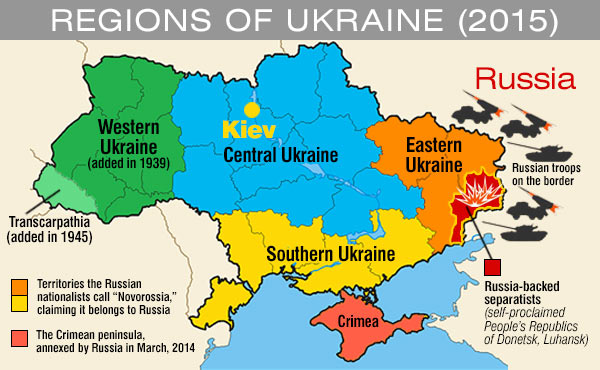 Ukraine map west east fighting