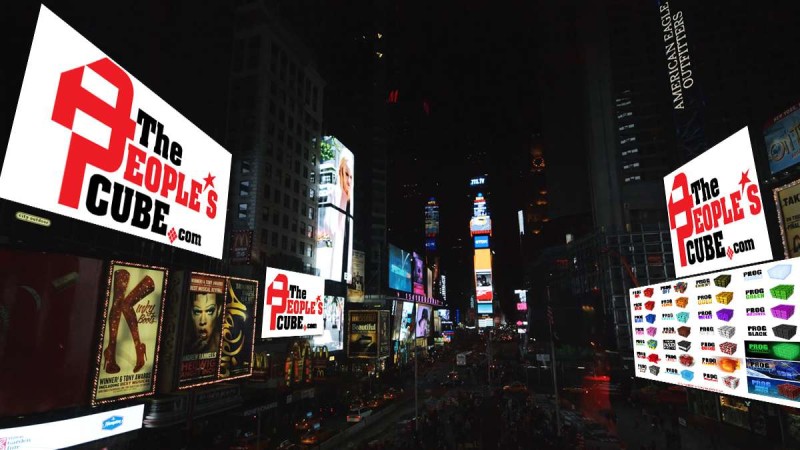A view of Times Square, where TPC digital signage dominates the nightscape.