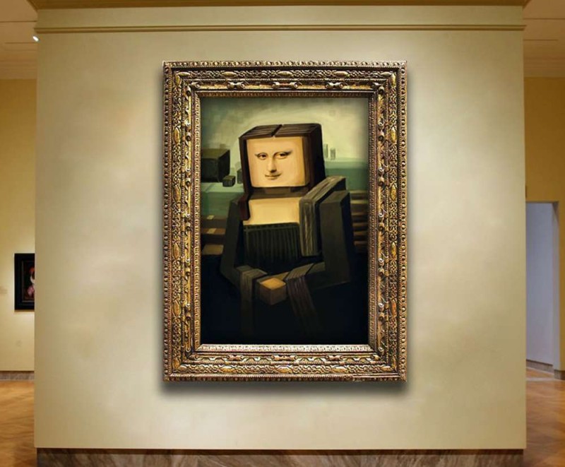 Leonardo DaVinci's &quot;Mona Lisa&quot; was vandalized with cubism.