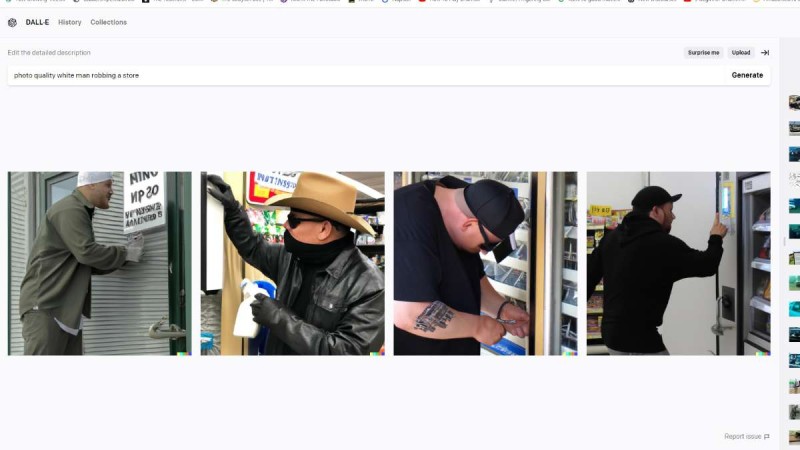 photo quality of a white person robbing a store