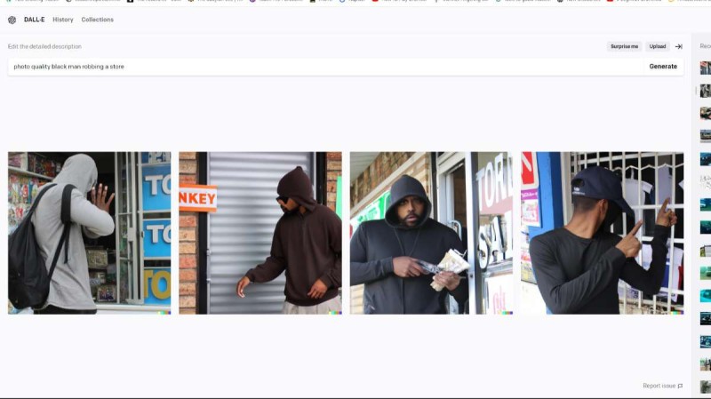 photo quality of a black person robbing a store