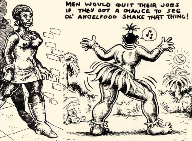 &quot;The Fight&quot;  (left) and &quot;Angelfood McSpade&quot; (right) by Robert Crumb.