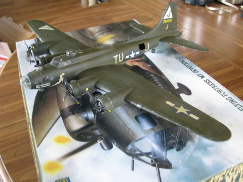 My recent build of of a 1970s Hasegawa re-issue of their B-17F with Aeromaster &quot;nose art&quot; decals.