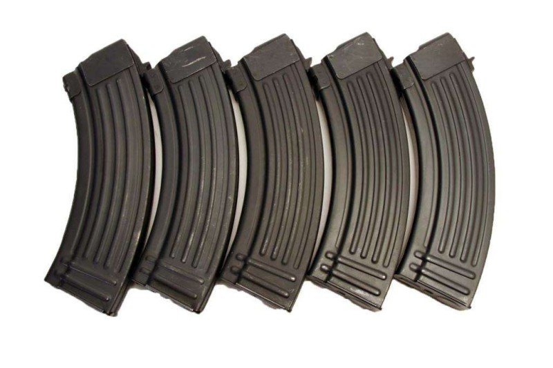 Common 30-round ammunition magazines.
