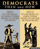 Democrat rights - then and now editorial cartoon