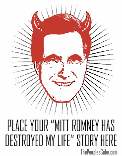 Romney Devil: Tell Us How Mitt Romney Has Destroyed Your Life cartoon