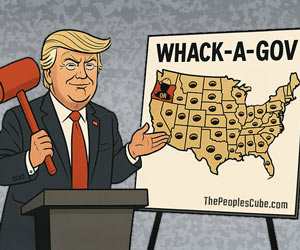Trump with mallet