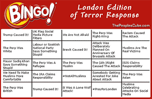 Terror Response Bingo: London Edition