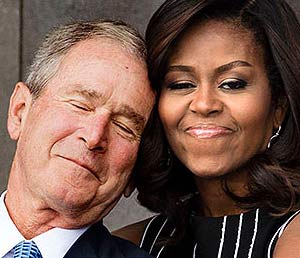 Michelle Obama, George Bush