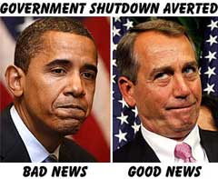 Government Shutdown: Obama, Boehner funny political cartoon