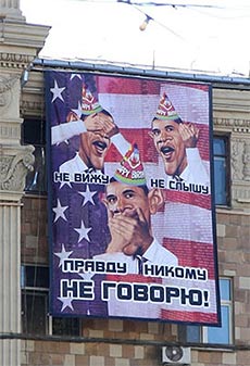 Obama mocked in Moscow