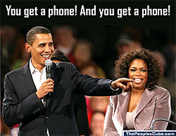 ObamaPhone - Obama is like Oprah funny political cartoon