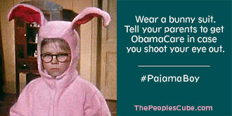 Pajama Boy Raphie Obamacare Bunny Suit parody