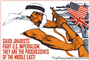Saudi Jihadists fight US imperialism cartoon