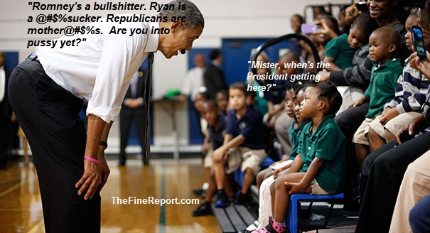 Obama tells 6 year old Romney is a bullshitter.jpg