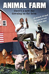 Obama at Animal Farm Cartoon
