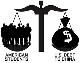 Obama sends US Students to China as Loan Security cartoon
